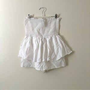 ASOS nwt White Strapless Ruffled Romper